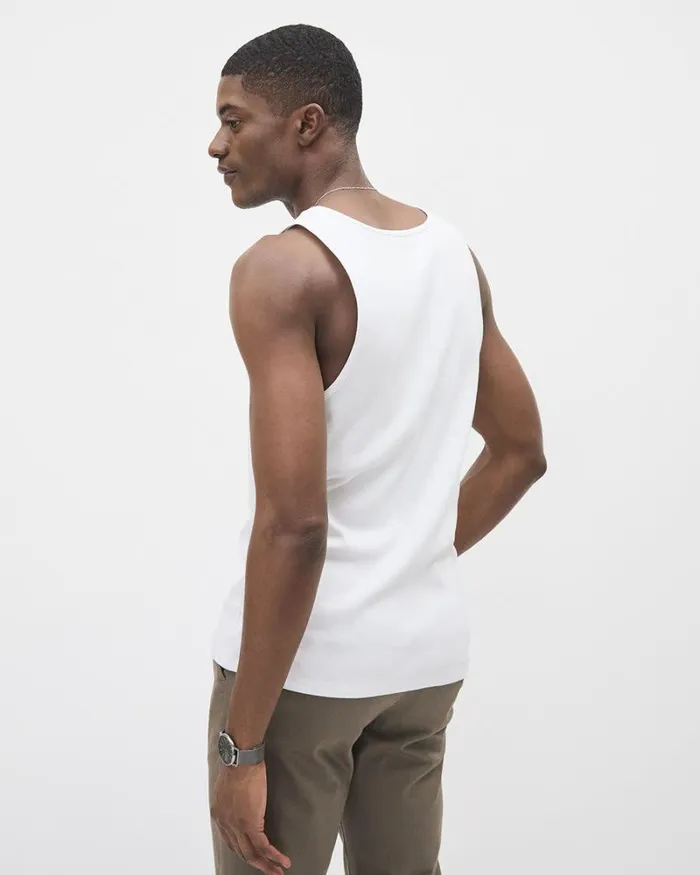 RWandCO TShirts White Ribbed Tank Top Bright White 8211 Men RWandCO TShirts White Ribbed Tank Top Bright White 8211 Men