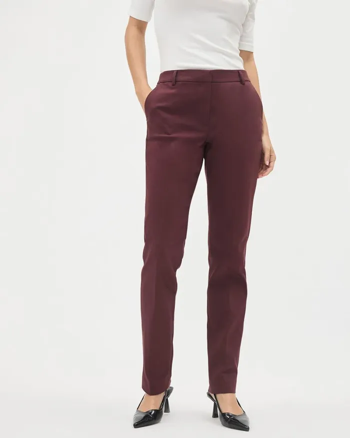 RWandCO The Limitless Suit Limitless MidRise Long SlimLeg Signature Pant Vineyard Wine 8211 Women