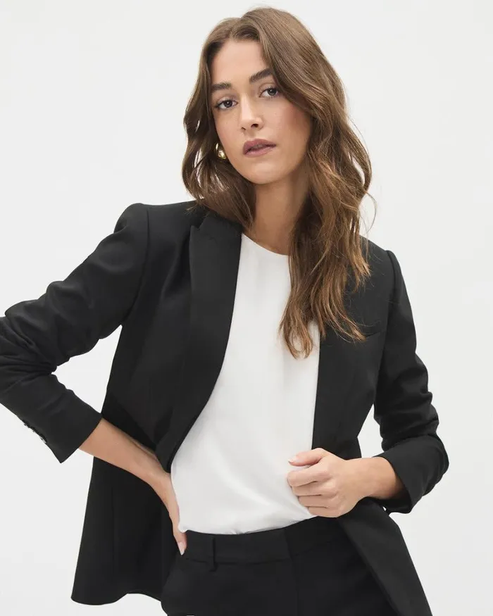 RWandCO The Limitless Suit Limitless OneButton Fitted Blazer Black 8211 Women