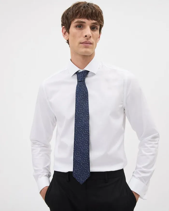 RWandCO Ties and Bow Ties Blue Regular Tie With Floral Pattern Navy Blazer 8211 Men
