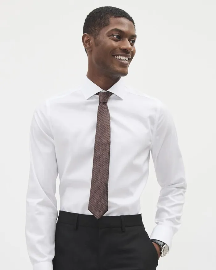 RWandCO Ties and Bow Ties Skinny Tie With Geometric Pattern Brown 8211 Men