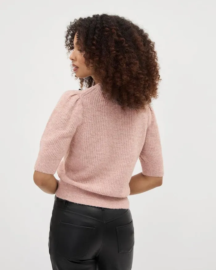 RWandCO Tops ElbowSleeve CrewNeck Pullover With Bow Rose Dust Mix 8211 Women RWandCO Tops ElbowSleeve CrewNeck Pullover With Bow Rose Dust Mix 8211 Women