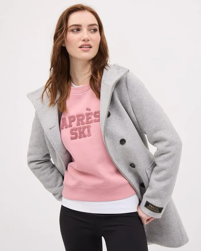 RWandCO Tops LongSleeve CrewNeck 034Ski Club034 Sweatshirt Lilas Multi 8211 Women