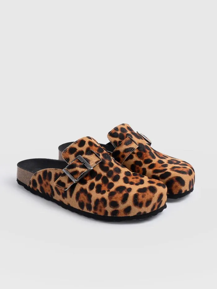 Saint And Sofia All Clogs and Slides Women Jude Clogs 8211 Leopard Leopard