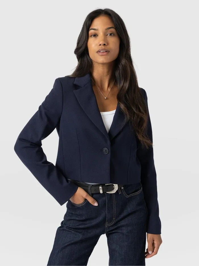 Saint And Sofia Blazers Women Astrid Cropped Blazer 8211 Navy Navy
