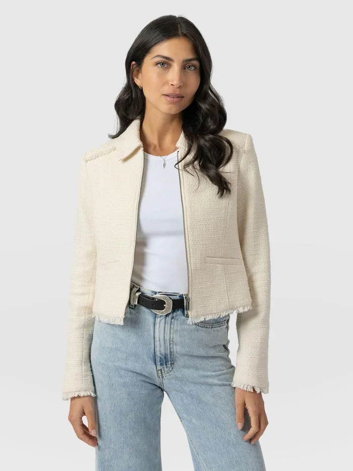 Saint And Sofia Blazers Women Kinley Jacket 8211 Cream Cream
