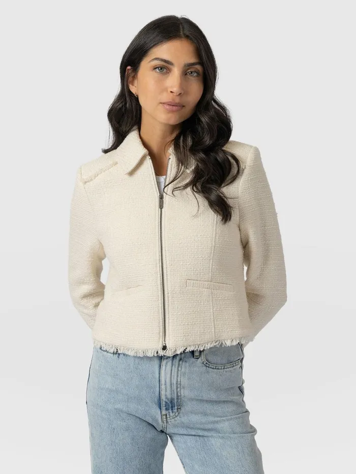 Saint And Sofia Blazers Women Kinley Jacket 8211 Cream Cream