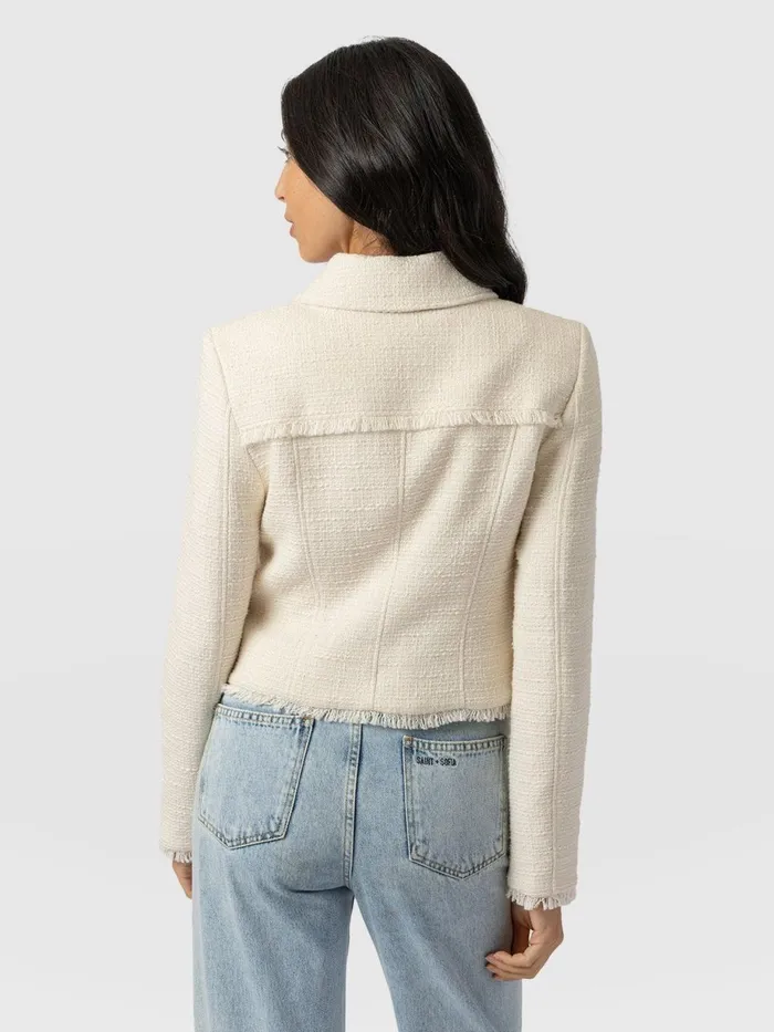 Saint And Sofia Blazers Women Kinley Jacket 8211 Cream Cream