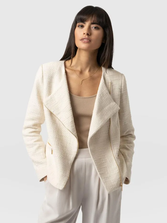 Saint And Sofia Blazers Women Sutton Jacket 8211 Cream Boucl Cream Boucl