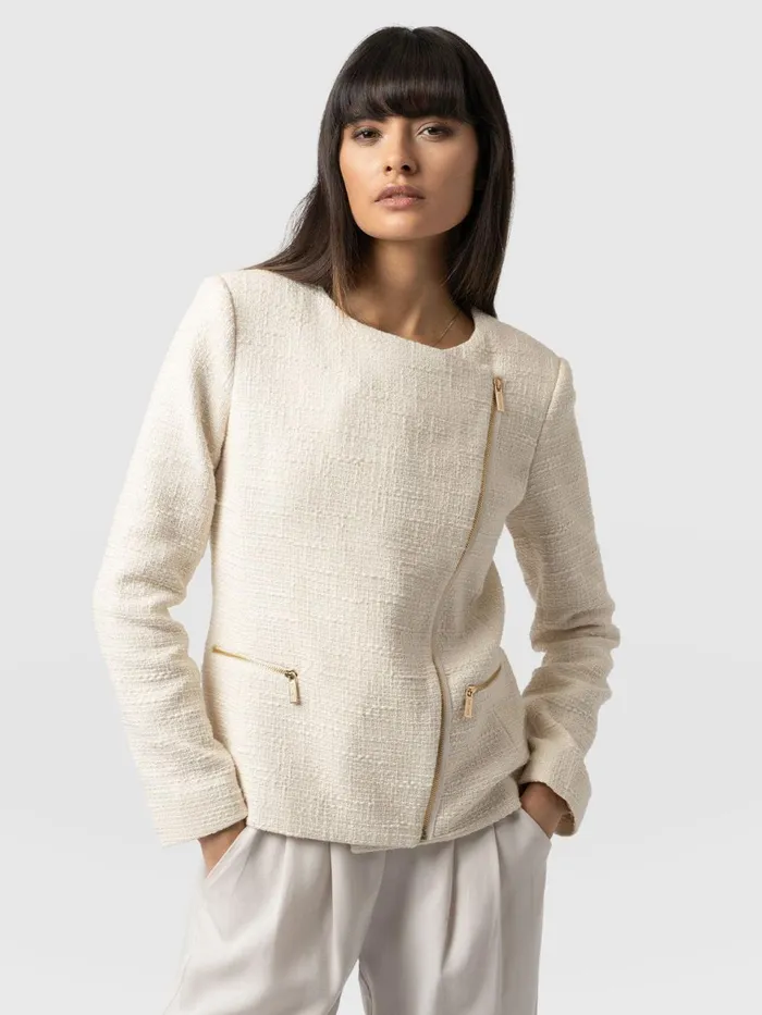 Saint And Sofia Blazers Women Sutton Jacket 8211 Cream Boucl Cream Boucl