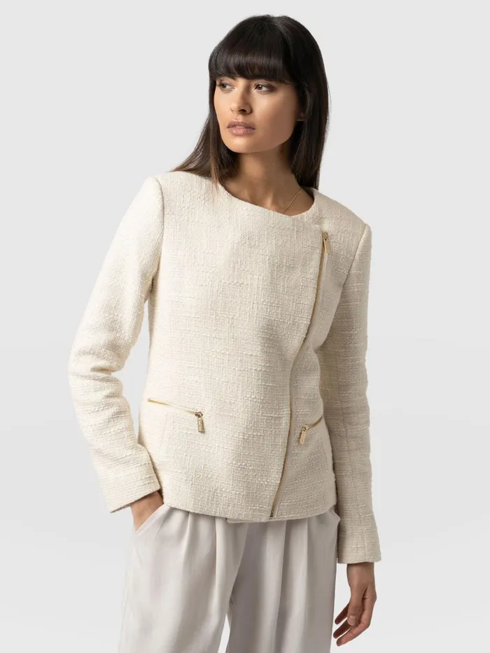 Saint And Sofia Blazers Women Sutton Jacket 8211 Cream Boucl Cream Boucl