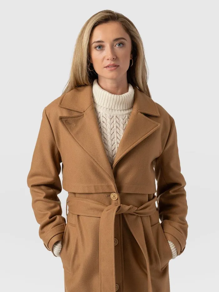 Saint And Sofia Coats and Jackets Women Odette Coat 8211 Camel Camel
