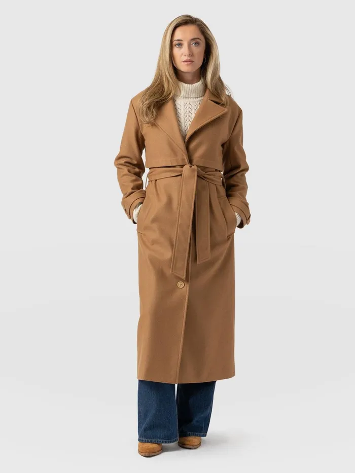 Saint And Sofia Coats and Jackets Women Odette Coat 8211 Camel Camel