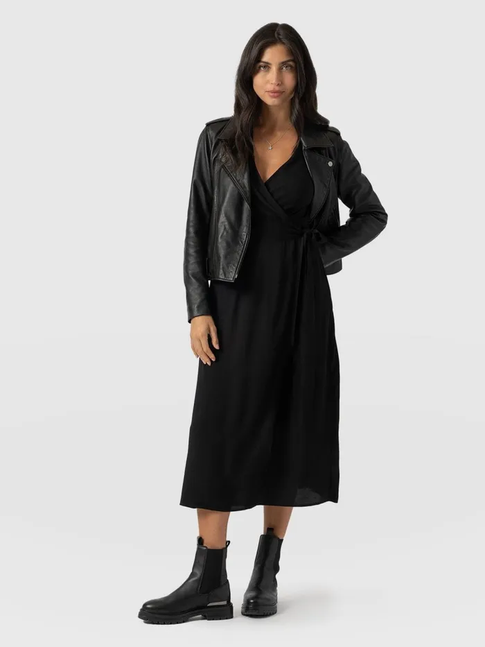Saint And Sofia Dresses Women Bonnie Wrap Dress 8211 Black Black