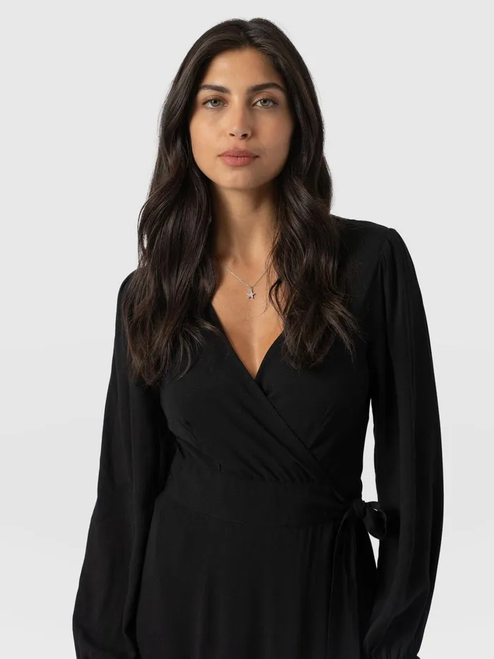 Saint And Sofia Dresses Women Bonnie Wrap Dress 8211 Black Black