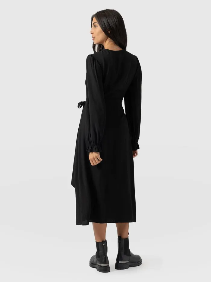 Saint And Sofia Dresses Women Bonnie Wrap Dress 8211 Black Black