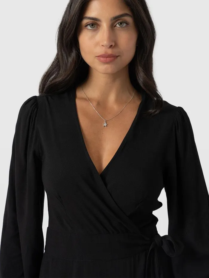 Saint And Sofia Dresses Women Bonnie Wrap Dress 8211 Black Black
