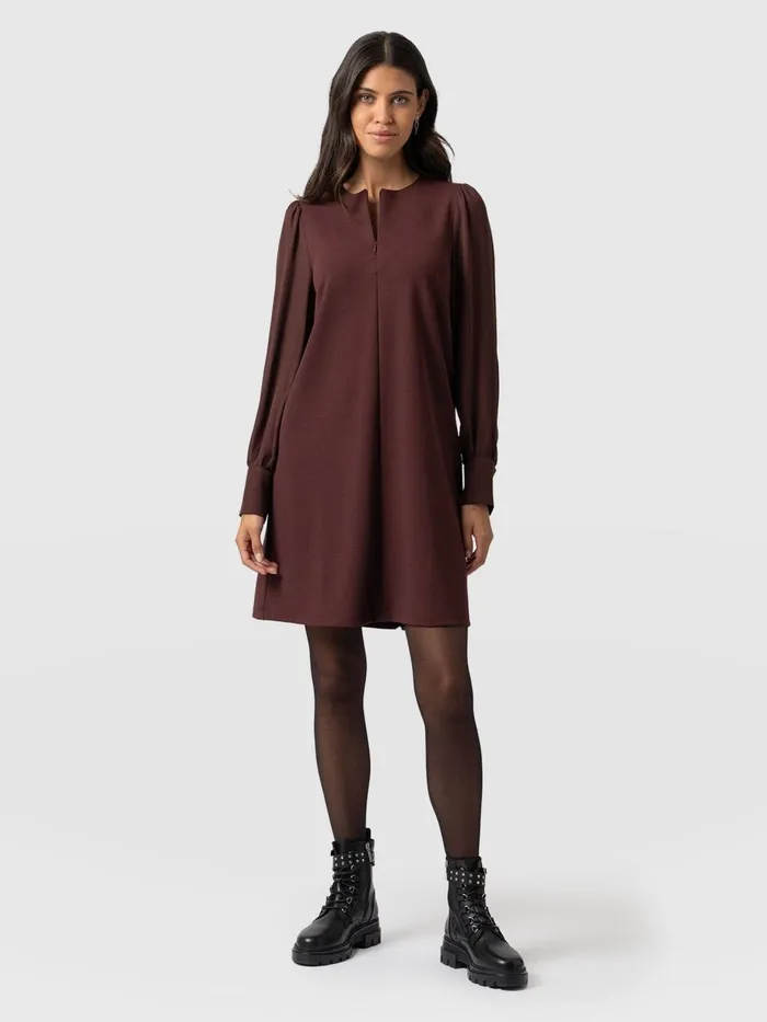 Saint And Sofia Dresses Women Esme Zip Up Dress 8211 Maroon Maroon