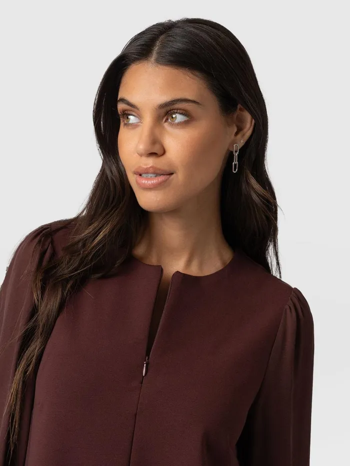 Saint And Sofia Dresses Women Esme Zip Up Dress 8211 Maroon Maroon