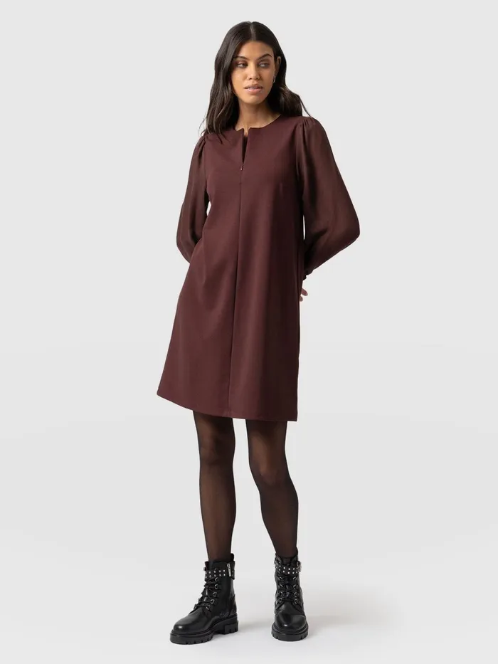 Saint And Sofia Dresses Women Esme Zip Up Dress 8211 Maroon Maroon