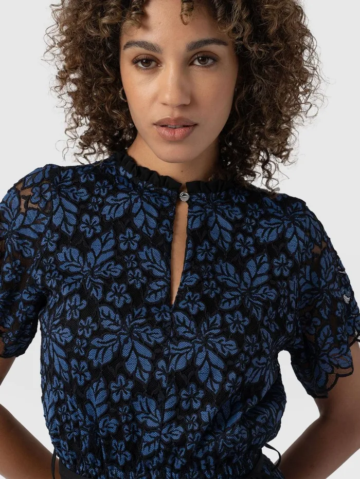 Saint And Sofia Dresses Women Fearne Lace Mini Dress 8211 BlueBlack Blueblack