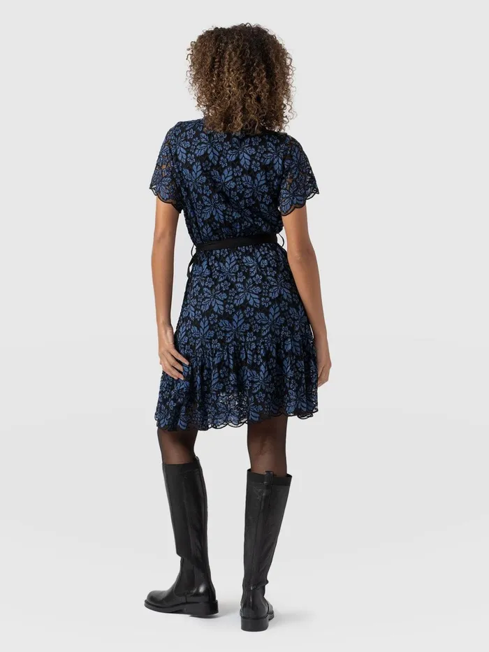 Saint And Sofia Dresses Women Fearne Lace Mini Dress 8211 BlueBlack Blueblack