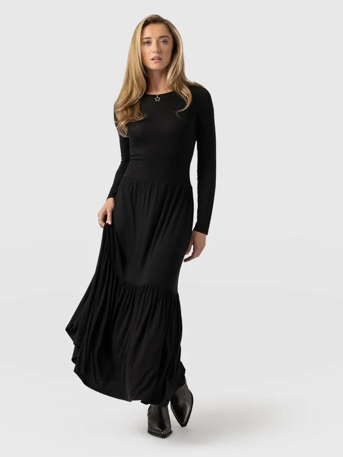 Saint And Sofia Dresses Women Greenwich Dress Long Sleeve 8211 Black Black