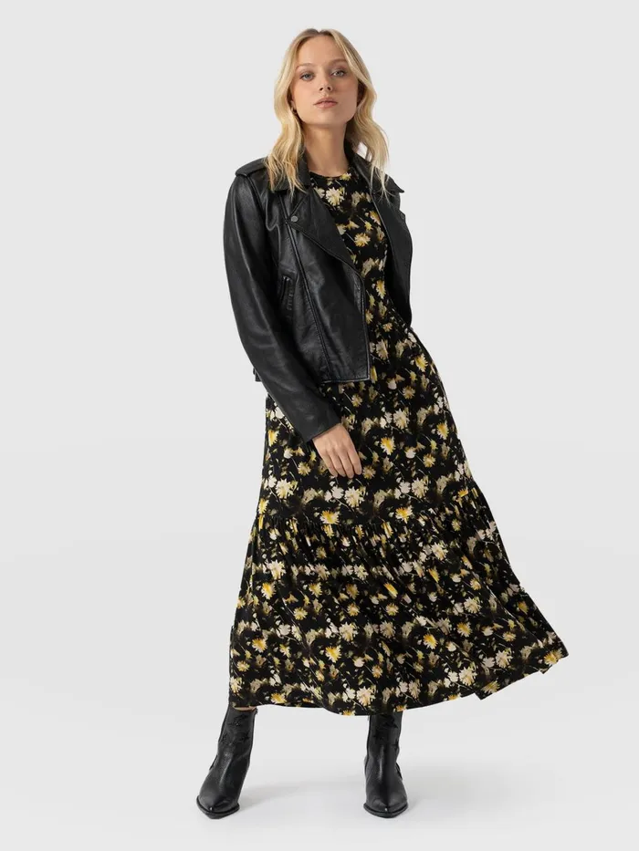 Saint And Sofia Dresses Women Greenwich Dress Short Sleeve 8211 Black Daisy Floral Black Daisy Floral Saint And Sofia Dresses Women Greenwich Dress Short Sleeve 8211 Black Daisy Floral Black Daisy Floral