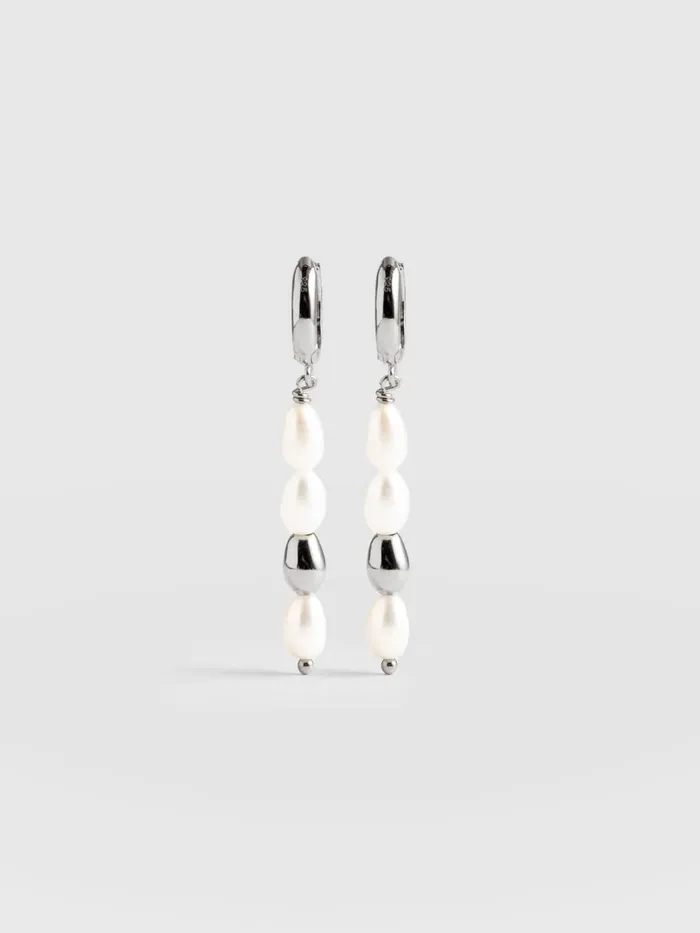 Saint And Sofia Earrings Women Jacqueline Pearl Drop Earrings 8211 Silver Silver
