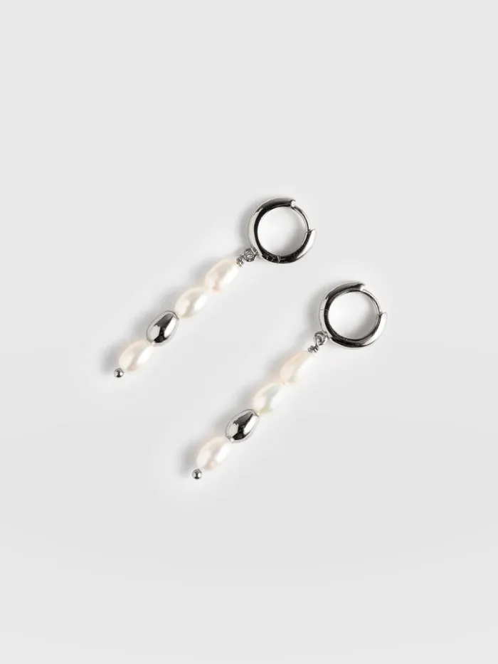 Saint And Sofia Earrings Women Jacqueline Pearl Drop Earrings 8211 Silver Silver