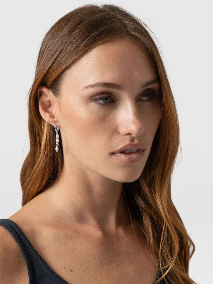 Saint And Sofia Earrings Women Jacqueline Pearl Drop Earrings 8211 Silver Silver