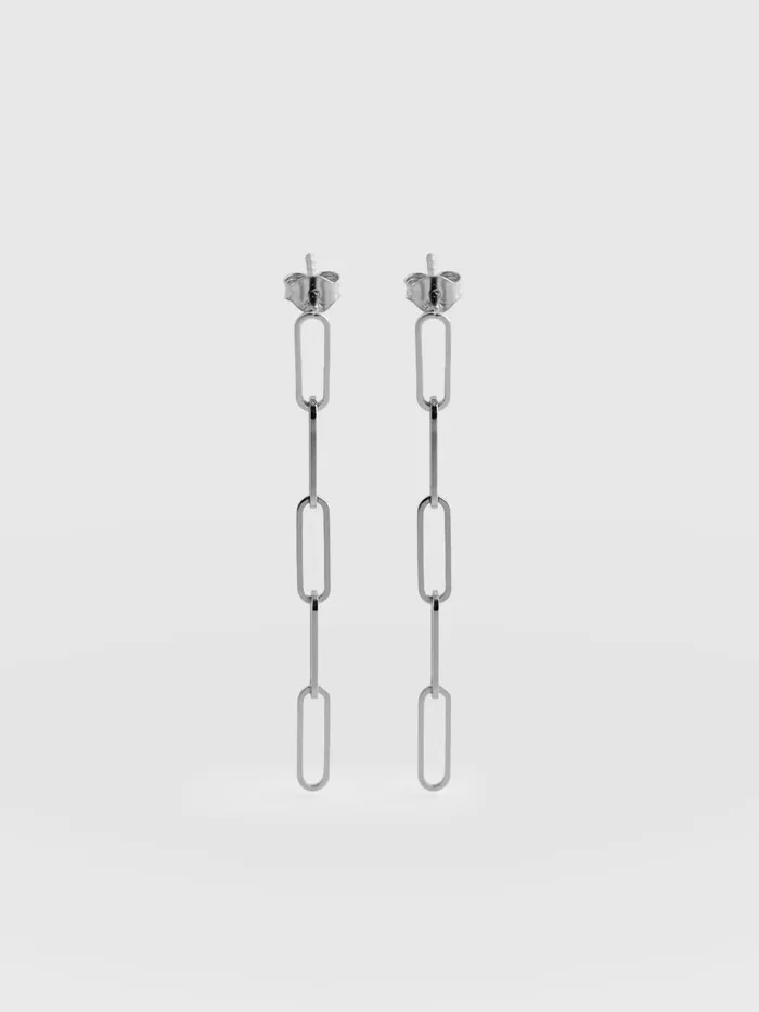 Saint And Sofia Earrings Women Link Chain Drop Earrings 8211 Silver Silver