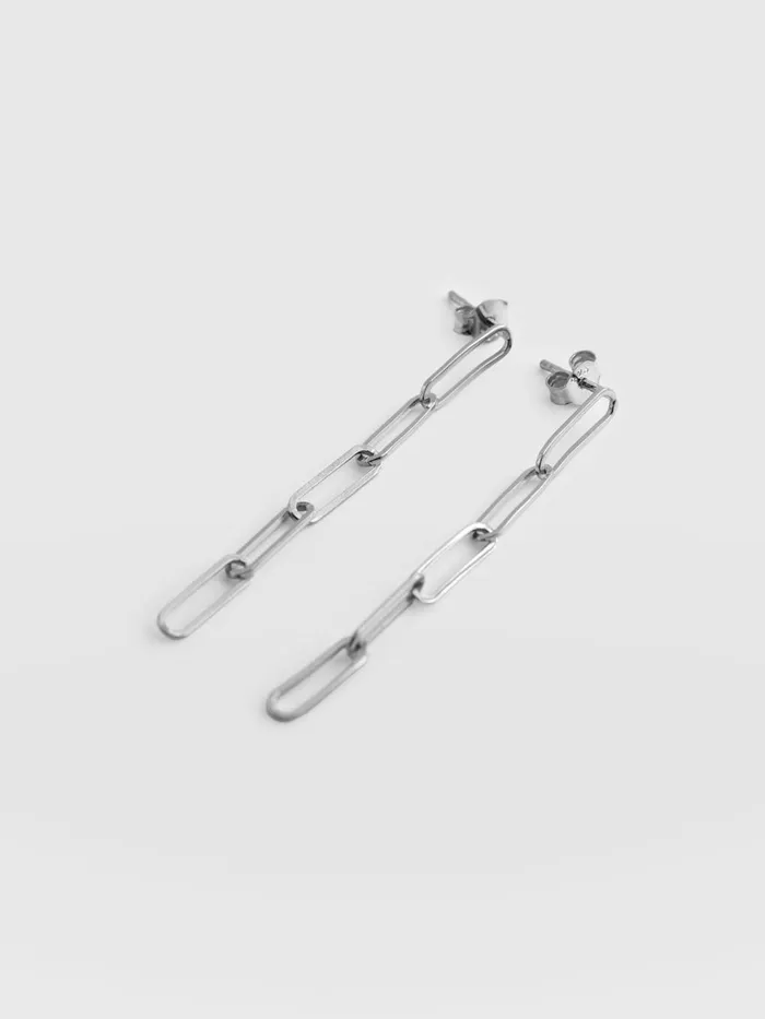 Saint And Sofia Earrings Women Link Chain Drop Earrings 8211 Silver Silver