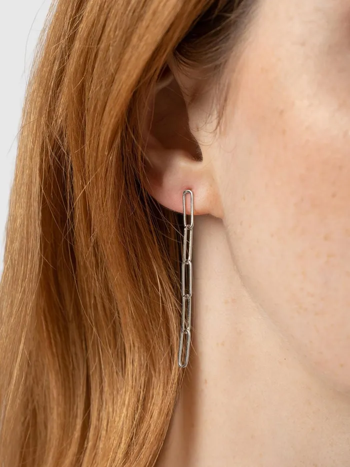 Saint And Sofia Earrings Women Link Chain Drop Earrings 8211 Silver Silver