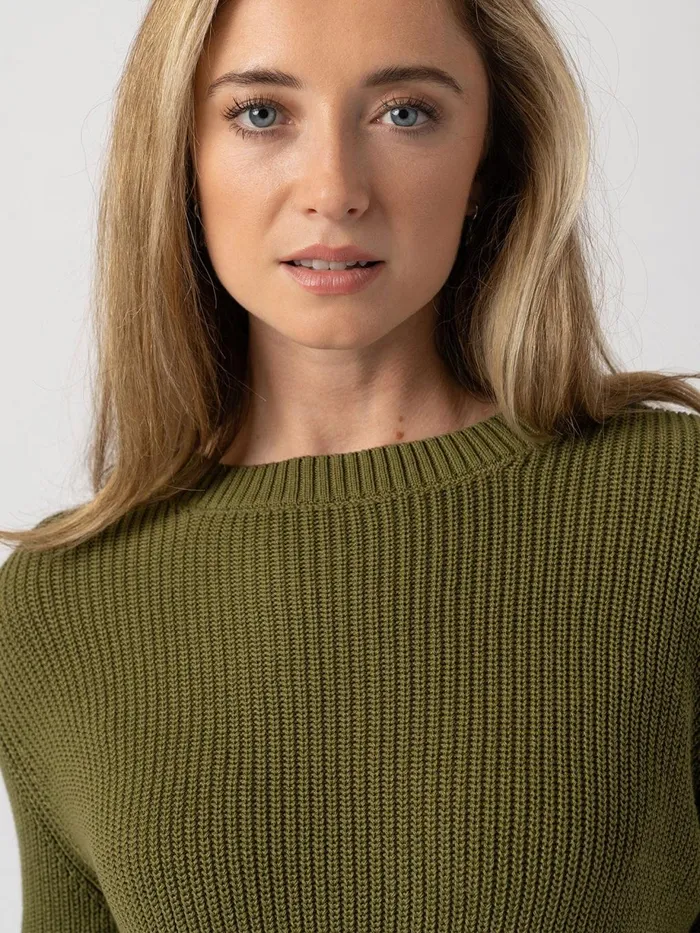 Saint And Sofia Knitwear Women Remy Crop Sweater 8211 Khaki Khaki