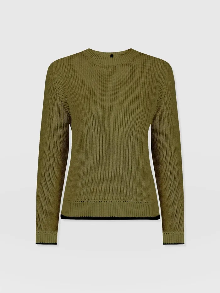 Saint And Sofia Knitwear Women Remy Crop Sweater 8211 Khaki Khaki