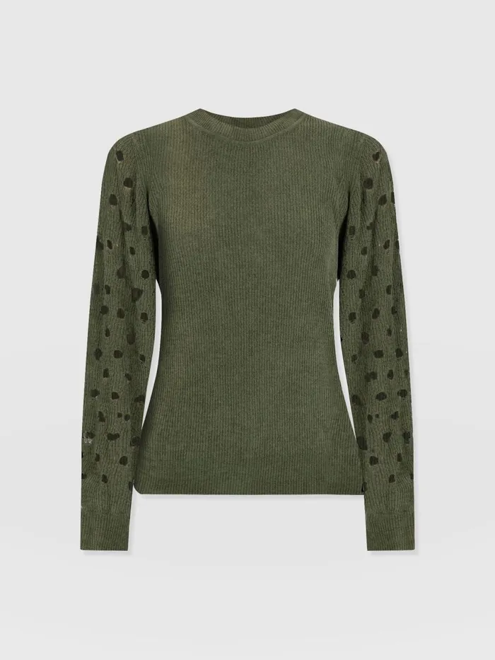 Saint And Sofia Knitwear Women Suki Lace Hole Knit 8211 Green Green