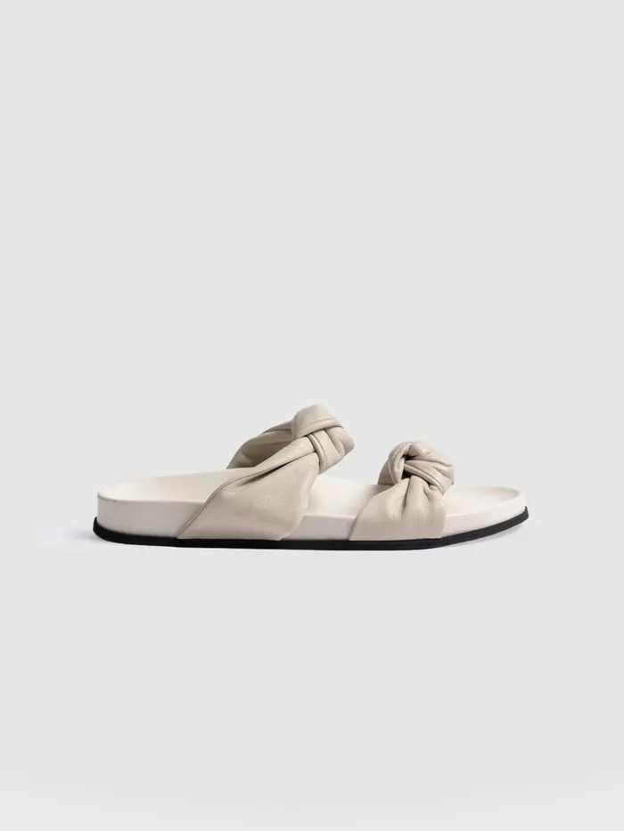 Saint And Sofia Leather Women Kingston Knot Sandal 8211 Cream Cream