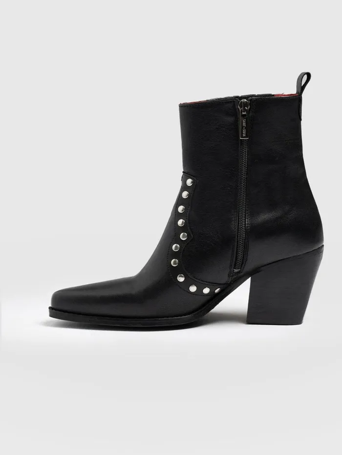 Saint And Sofia Leather Women Texas Studded Boot 8211 Black Black