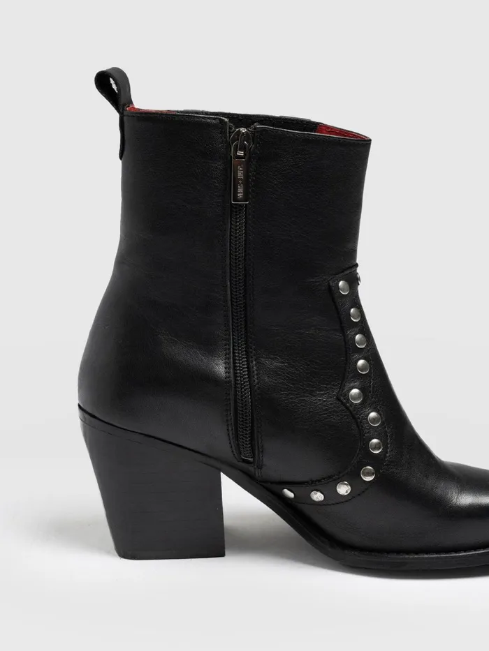 Saint And Sofia Leather Women Texas Studded Boot 8211 Black Black