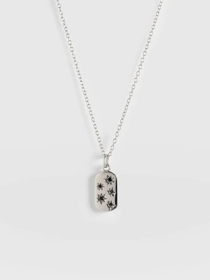 Saint And Sofia Necklaces Women Scatter Star Charm Necklace 8211 SilverBlack Silverblack