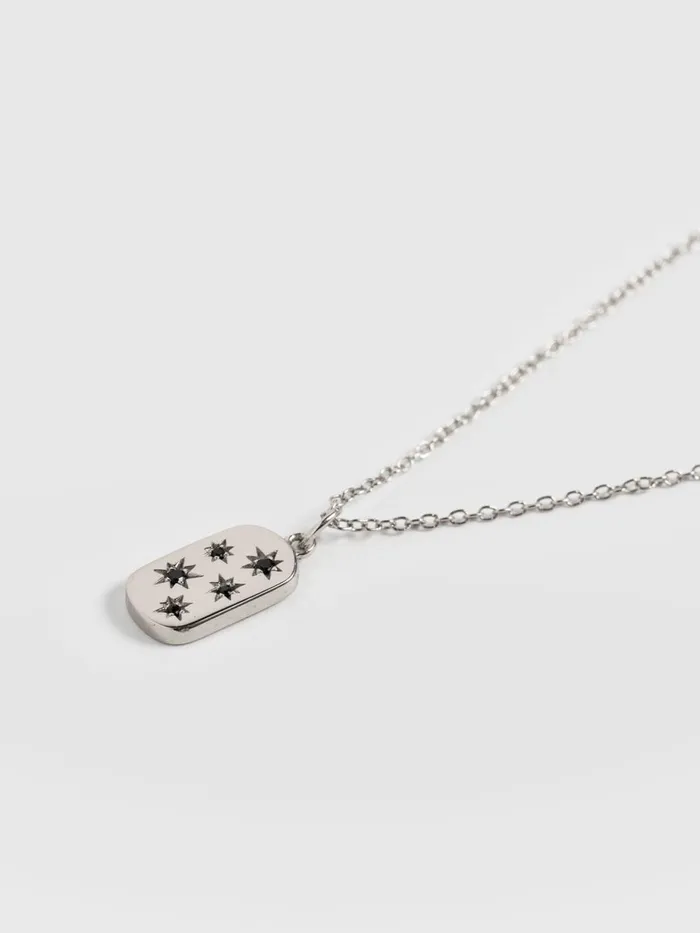 Saint And Sofia Necklaces Women Scatter Star Charm Necklace 8211 SilverBlack Silverblack