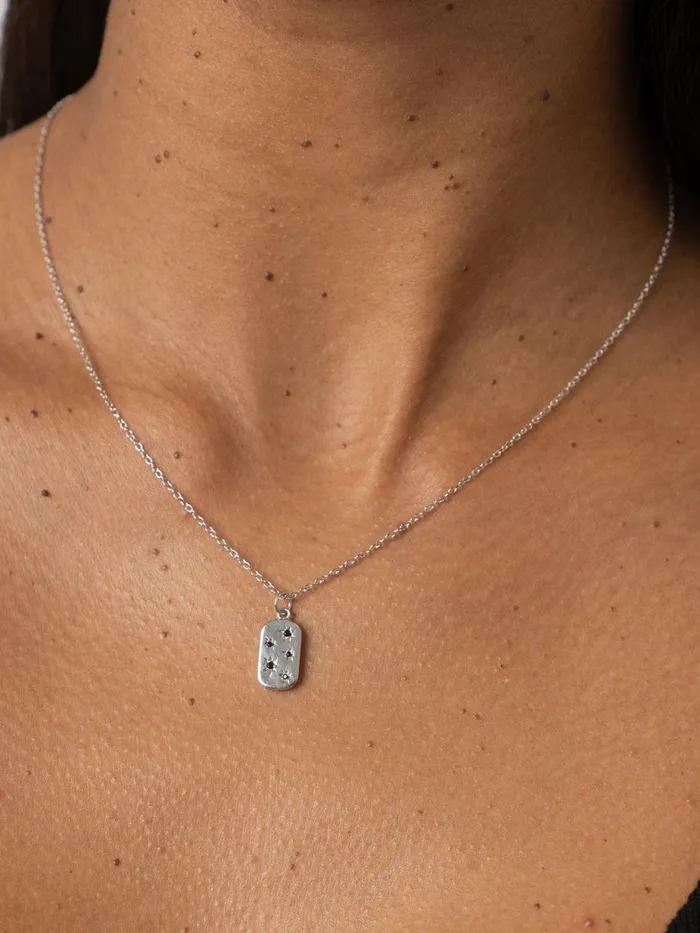 Saint And Sofia Necklaces Women Scatter Star Charm Necklace 8211 SilverBlack Silverblack