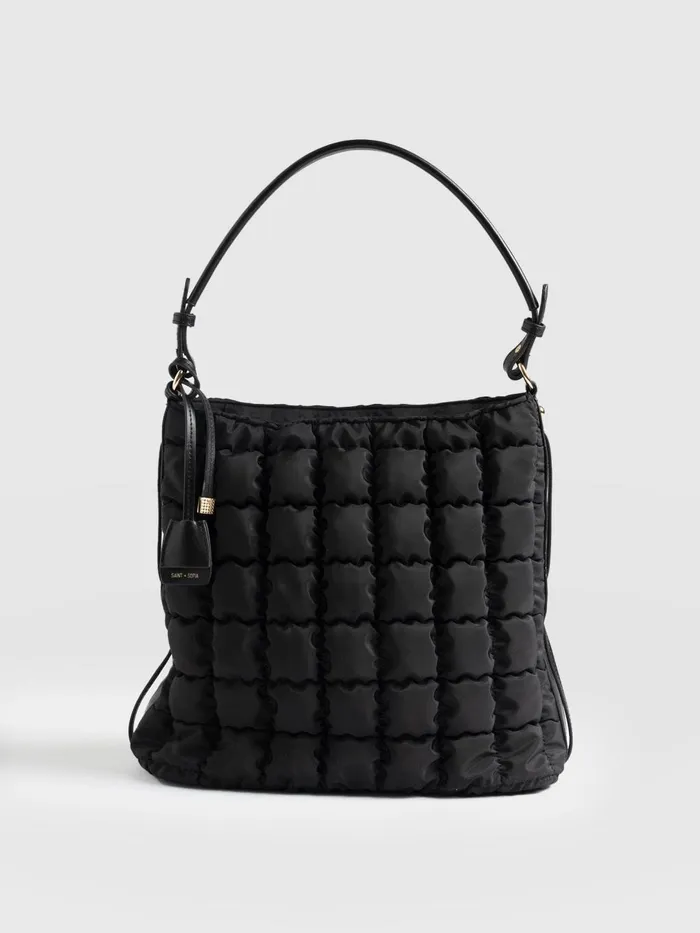 Saint And Sofia Nylon Bags Women Darcey Puff Tote Bag 8211 Black Black