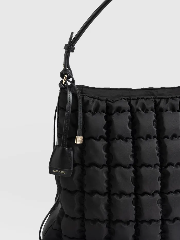 Saint And Sofia Nylon Bags Women Darcey Puff Tote Bag 8211 Black Black