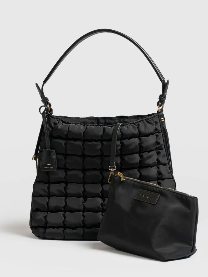 Saint And Sofia Nylon Bags Women Darcey Puff Tote Bag 8211 Black Black