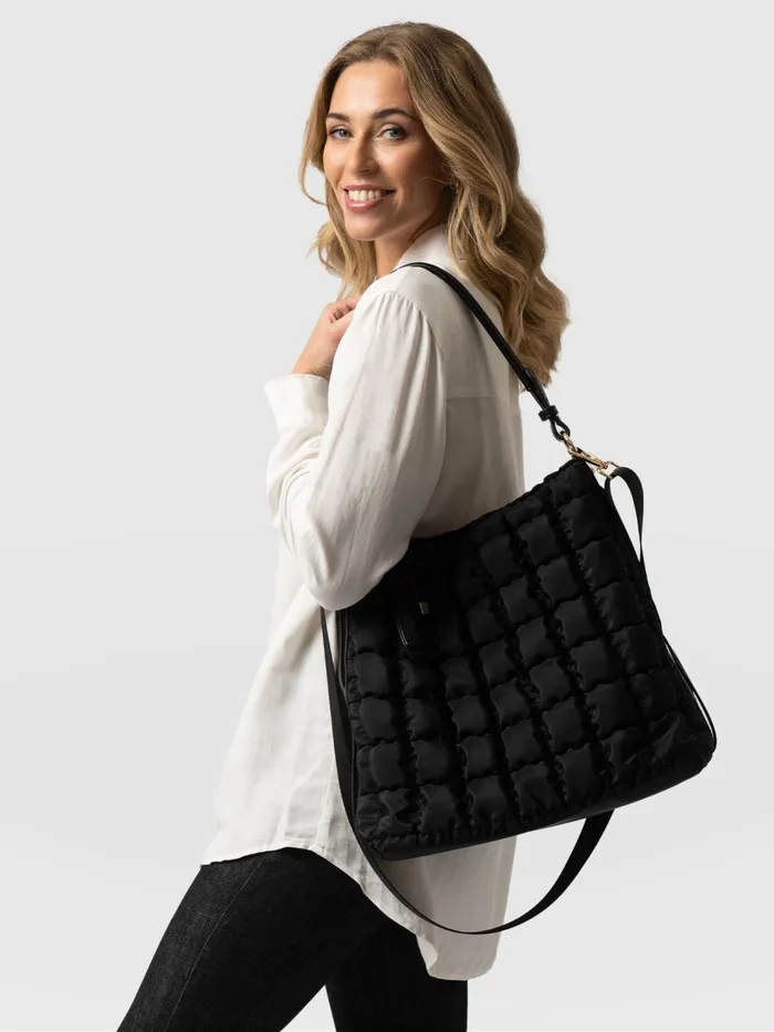 Saint And Sofia Nylon Bags Women Darcey Puff Tote Bag 8211 Black Black