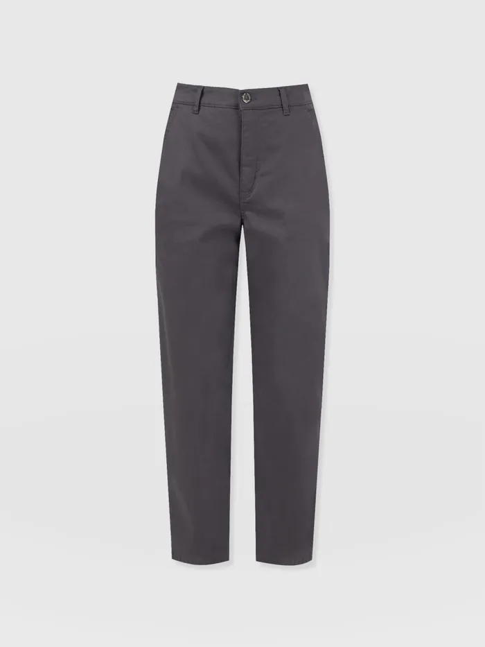 Saint And Sofia Pants Women Alma Barrel Leg Chino 8211 Charcoal Charcoal