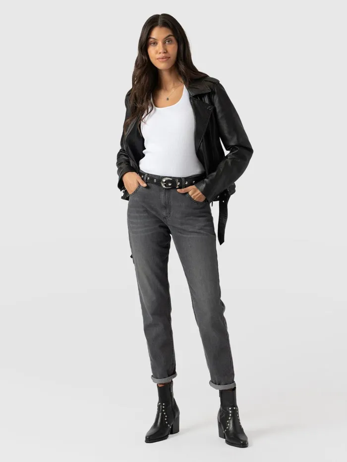 Saint And Sofia Pants Women Boyfriend Jeans 8211 Black Black