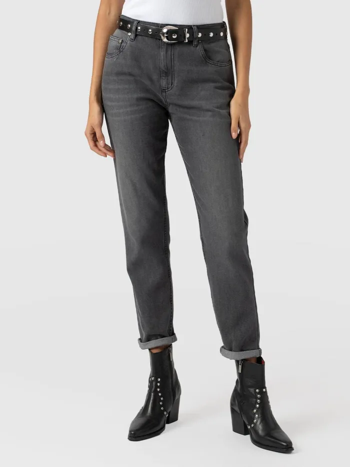 Saint And Sofia Pants Women Boyfriend Jeans 8211 Black Black